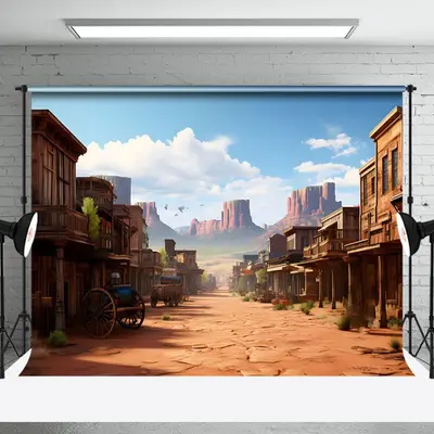 Aperturee Retro Wild West Town Sand Natural Scenery Backdrop, 3X2FT(1MX0.6M), 14 USD, natural scenery backdrops, NYHD1I96-M