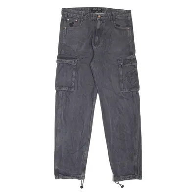 ROCAWEAR Cargo Style Mens Jeans Black Regular Tapered W34 L33