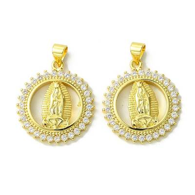 Brass Micro Pave Cubic Zirconia Pendants