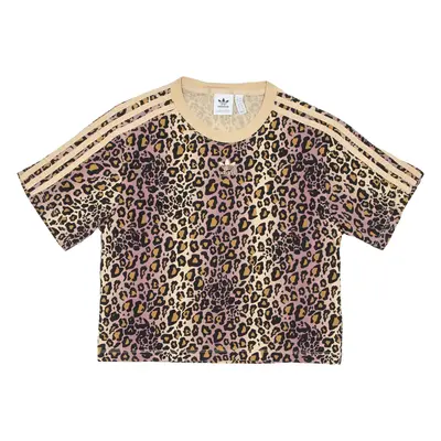ADIDAS Cropped Womens T-Shirt Purple UK 8