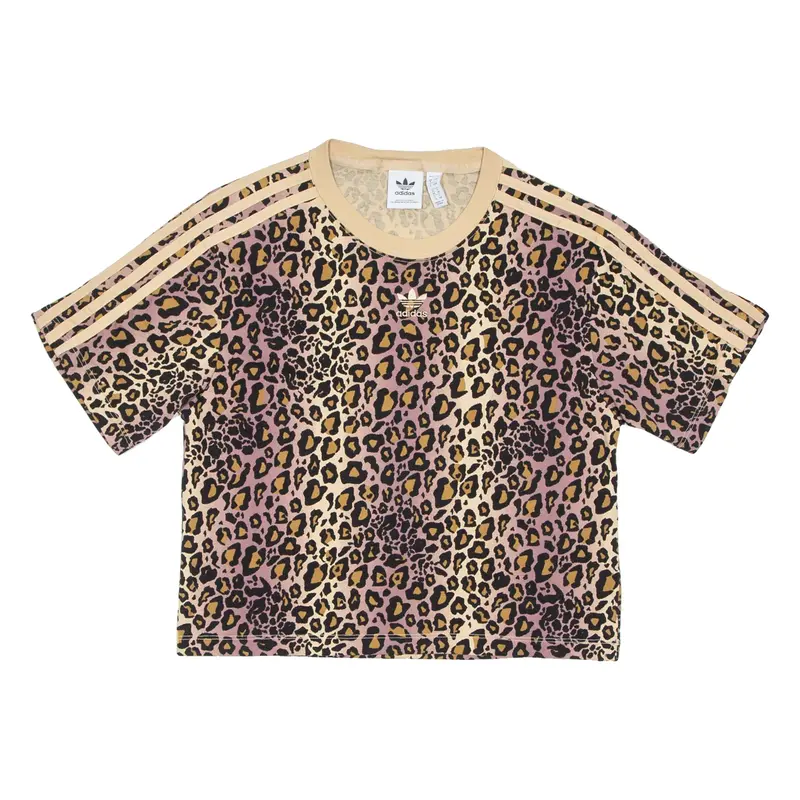ADIDAS Cropped Womens T-Shirt Purple UK 8