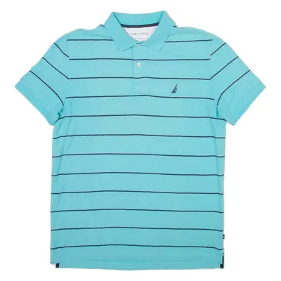 NAUTICA Mens Polo Shirt Blue Striped XL