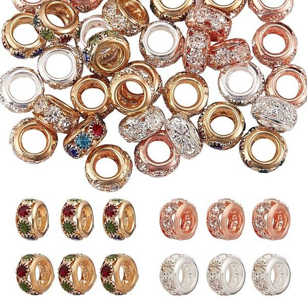 40Pcs 4 Colors Brass Spacer Beads