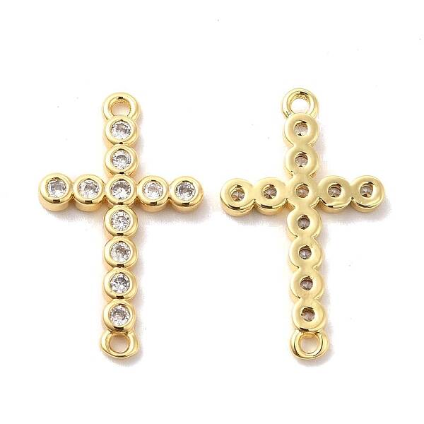 Brass Pave Clear Cubic Zirconia Connetor Charms