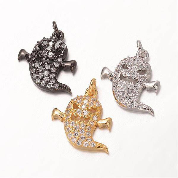 Halloween Brass Cubic Zirconia Pendants