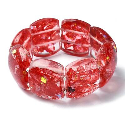 Dyed Natural Selenite & Synthetic Opal Stretch Bracelets