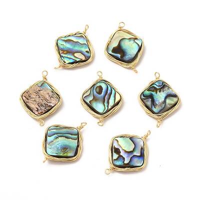 Natural Paua Shell Connector Charms