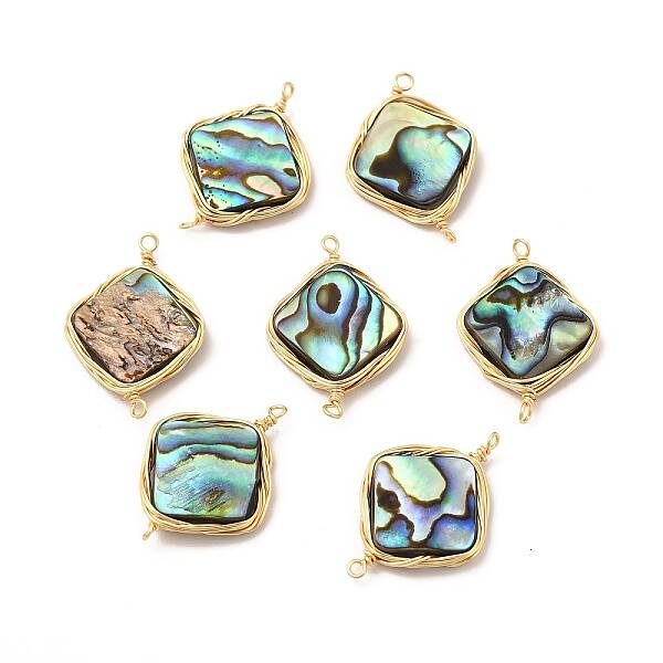 Natural Paua Shell Connector Charms