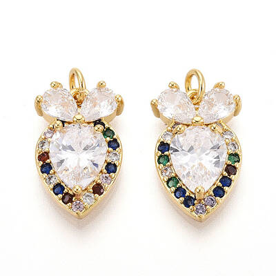 Brass Micro Pave Cubic Zirconia Pendants