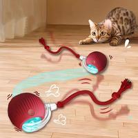 [Interactive Cat Toy] Interactive USB Rechargeable Whisker Wonders Cat Toy Ball - Durable Plastic Material, Striped Pattern -...