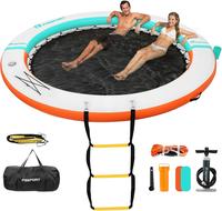 FBSPORT Inflatable Dock Floating Platform, Inflatable Water Hammock Floating Deck for Lake W, Round Floating Ring, Pool Float...