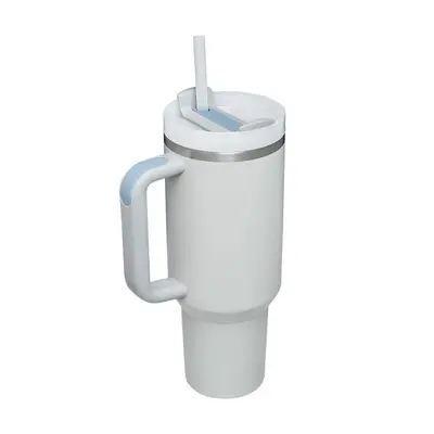 40 Oz Tumbler With Handle Straw Insulated, Stainless Steel Spill Proof Vacuum Coffee Cup Tumbler With Lid Tapered Mug Gifts F...