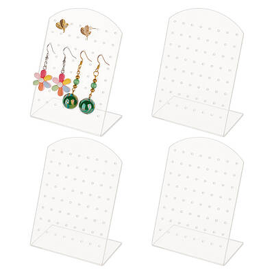 4Pcs Arch Shaped Acrylic Slant Back Earring Display Stands