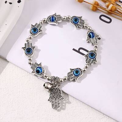 Devil's Eye Bracelet Fatima Palm Bracelet Alloy Eye Men's and Women's Handwear