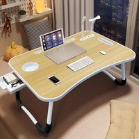Adjustable Laptop Bed Table – Foldable Workstation with USB Charging, Cooling Fan, LED Light & Storage Drawer – Perfect f...