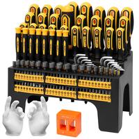 DARK DUCK 131-Pc Magnetic Screwdriver Set with Storage Organizer - Precision/Ratcheting/Hex Tools + Pickup Hook - All-in-One ...