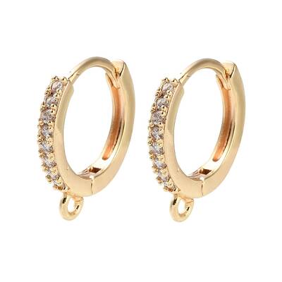 Rack Plating Brass Clear Cubic Zirconia Earring Findings
