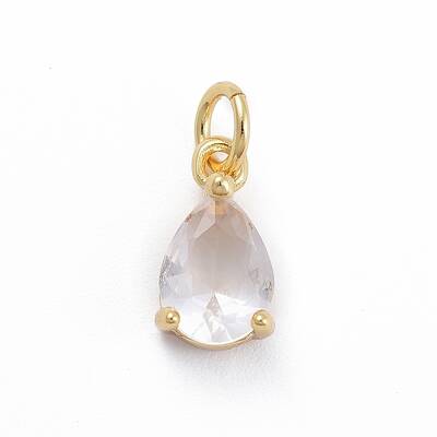 Brass Micro Pave Cubic Zirconia Pendants