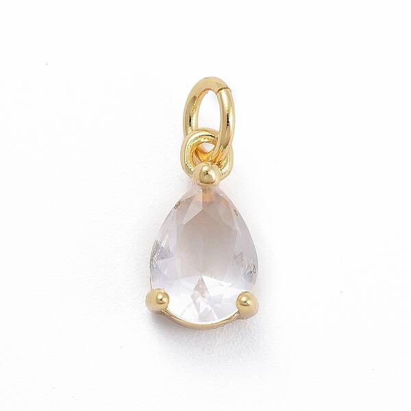 Brass Micro Pave Cubic Zirconia Pendants