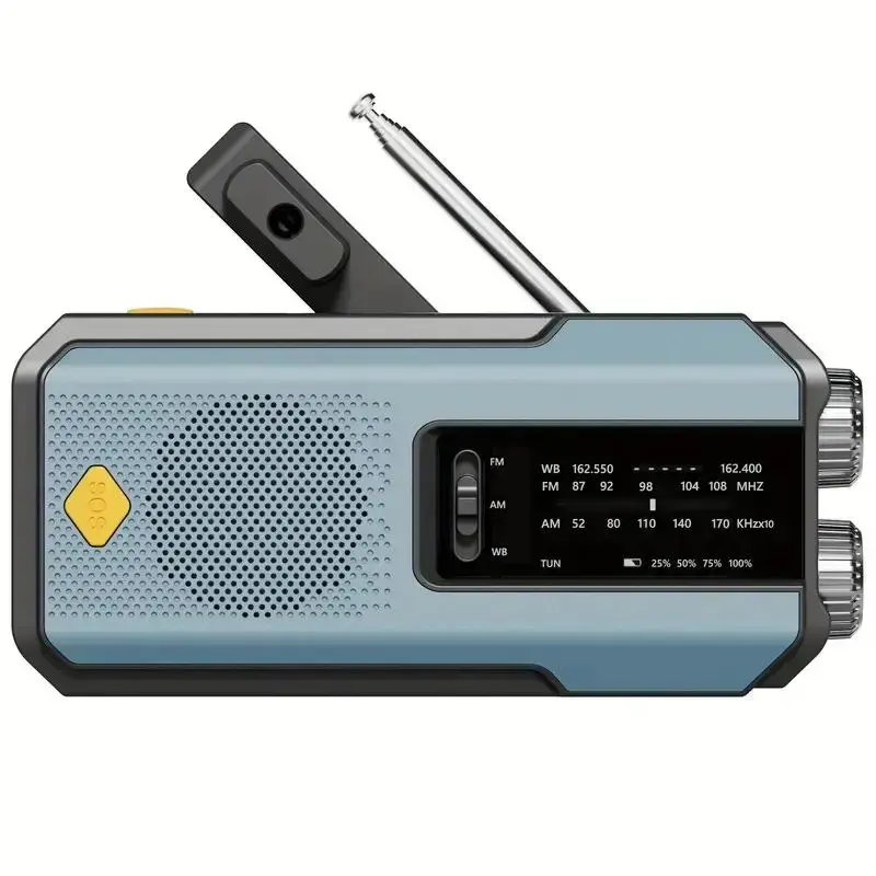 Emergency Hand Crank Radio with 3LEDs Flashlight, AM/FM Portable Weather Radio with 2000mAh Power Bank Phone Charger & SOS Al...