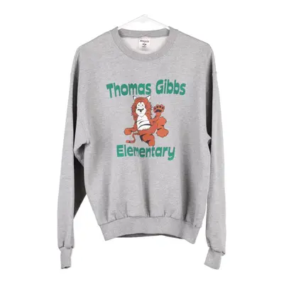 Age 16 Thomas Gibbs Elementary Jerzees Graphic Sweatshirt - Medium Grey Cotton Blend