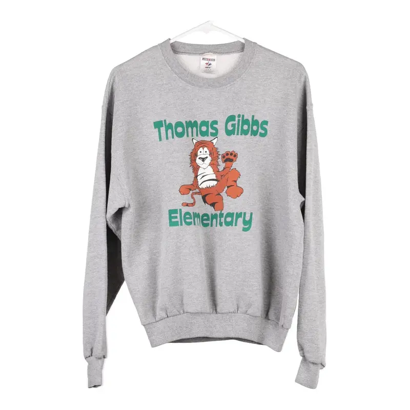 Age 16 Thomas Gibbs Elementary Jerzees Graphic Sweatshirt - Medium Grey Cotton Blend