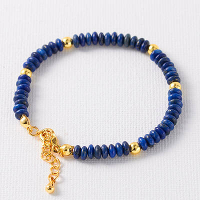 Simple Design Natural Lapis Lazuli Beaded Bracelets for Women