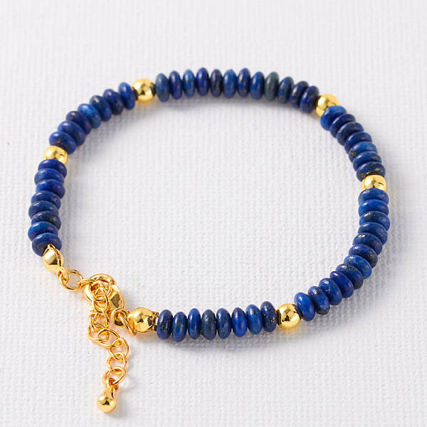 Simple Design Natural Lapis Lazuli Beaded Bracelets for Women