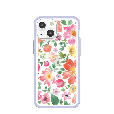 Clear Prairie Florals iPhone 13 Mini Case With Lavender Ridge