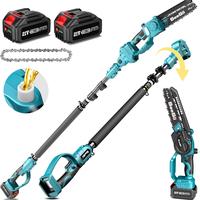 SeeSii 2 in 1 Cordless Pole Saw & Mini Chainsaw with 2 Batteries, Power Electric Polesaw for Tree Trimming, Chain Saw with Ex...