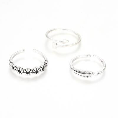 Adjustable Brass Stackable Finger Ring Sets