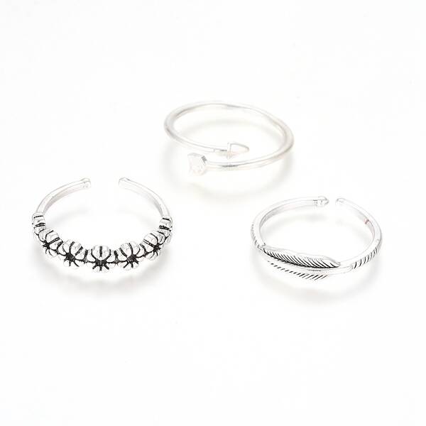 Adjustable Brass Stackable Finger Ring Sets