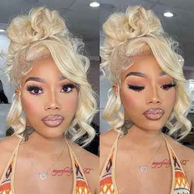 613 Honey Blonde 360 Full Lace Wig Pre Plucked Straight Hair 360 Full Lace Frontal Wigs With Baby Hair