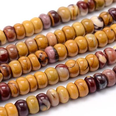Rondelle Natural Mookaite Beads Strands