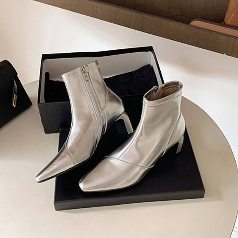 CHIKO Zahur Square Toe Chunky Heels Ankle Boots