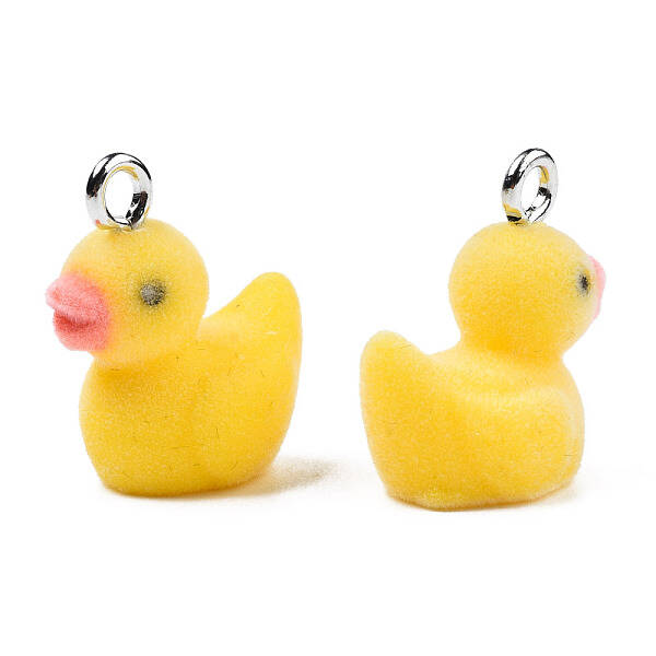 Flocky Resin Pendants
