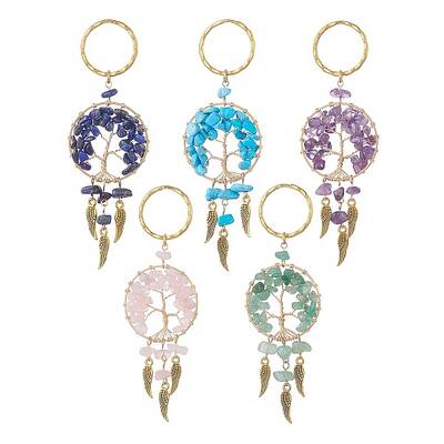 Woven Net/Web with Wing Pendant Keychain