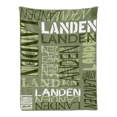 Custom Name Mossy Color Blanket Family Souvenir - Aperturee