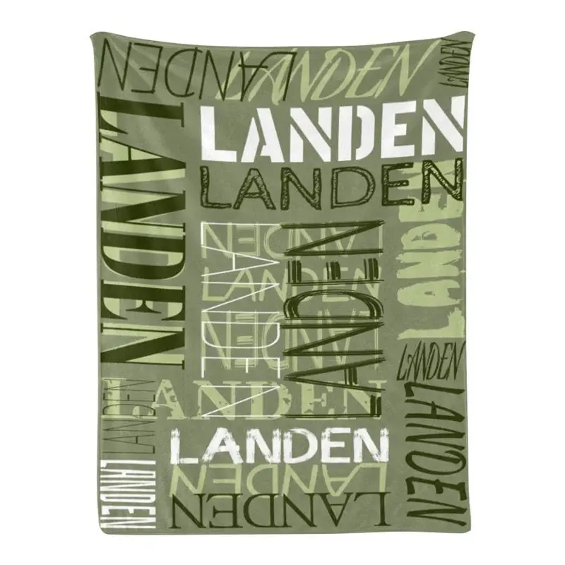 Custom Name Mossy Color Blanket Family Souvenir - Aperturee