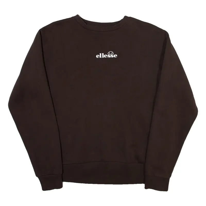 ELLESSE Womens Sweatshirt Brown Crew Neck UK 10