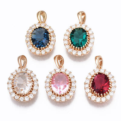 Brass Micro Cubic Zirconia Pendants