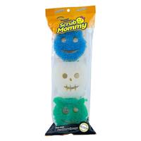 Scrub Mommy Dual-Sided Sponges (3ct)- Halloween Shapes 2024 - Odor/Stain Resistant, Dishwasher Safe, Soft in Warm Water & Fir...