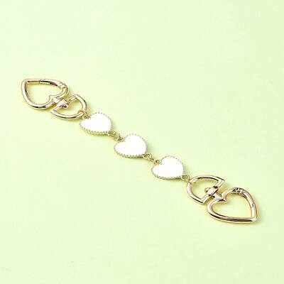 Alloy Enamel Heart Link Bag Chain