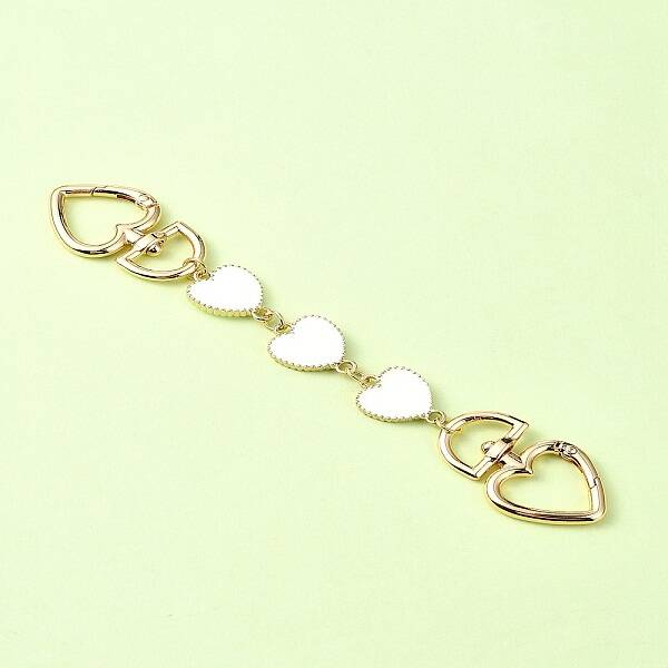 Alloy Enamel Heart Link Bag Chain