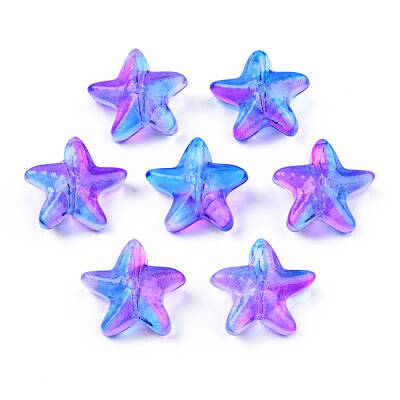 Transparent Spray Painted Glass Beads