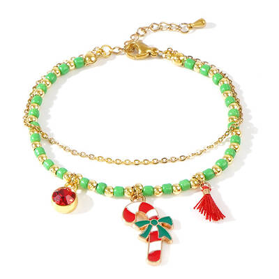 Christmas Glass Multi-Strand Bracelets
