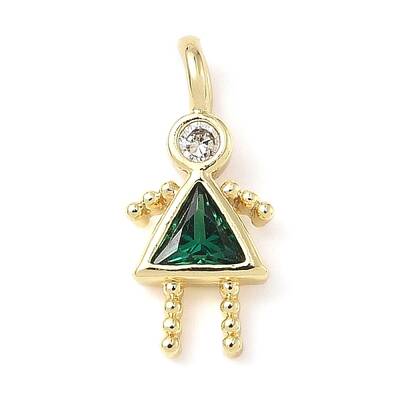 Brass Micro Pave Cubic Zirconia Pendants