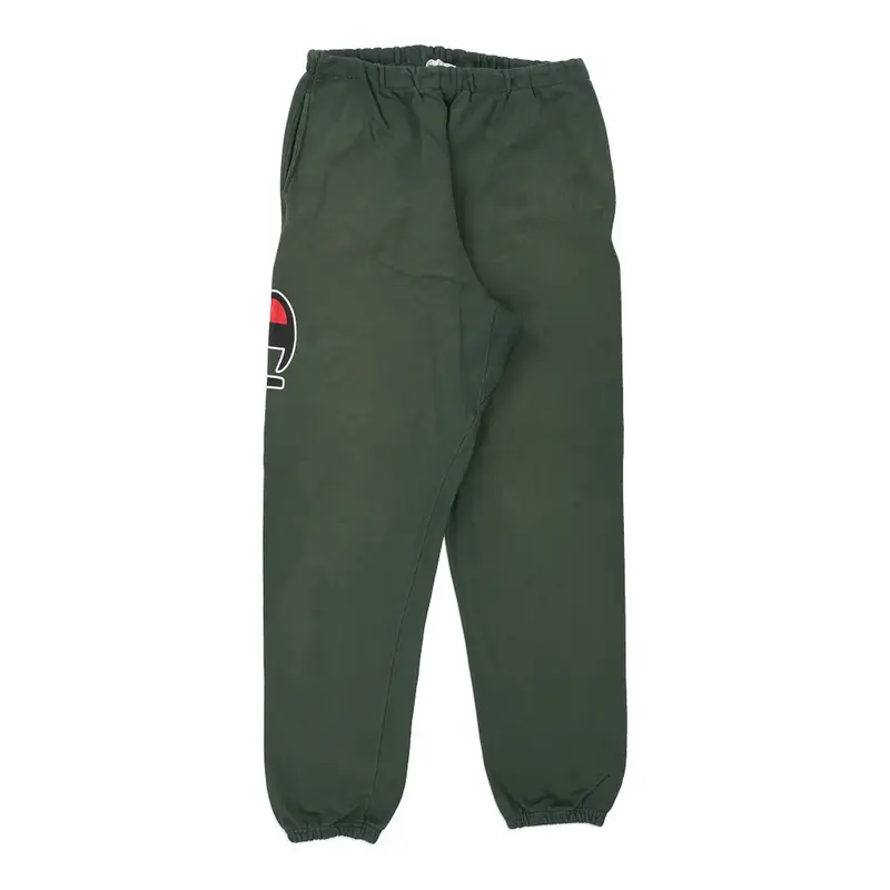Reverse Weave Champion Spellout Joggers - Medium Green Cotton Blend