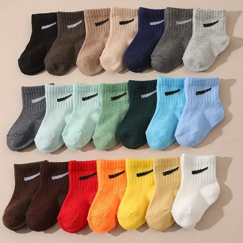 10 Pairs Baby Socks – Soft Breathable Mid-Calf Socks, Colorful Infant Socks for Boys & Girls, All-Season Wear