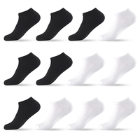 12 Pairs Cushion No Show Socks with Arch Support Cotton Unisex Athletic Sport Workout Running Comfort Sweat-absorbing Anti-Sl...
